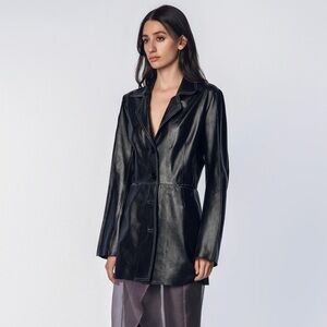 Jovana Markovic Genuine Leather Shearling Jacket
